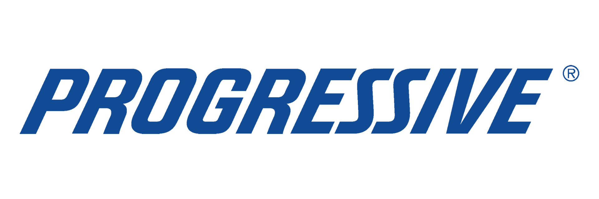 The logo for progressive is blue and white on a white background.
