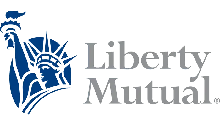 The logo for liberty mutual shows the statue of liberty.