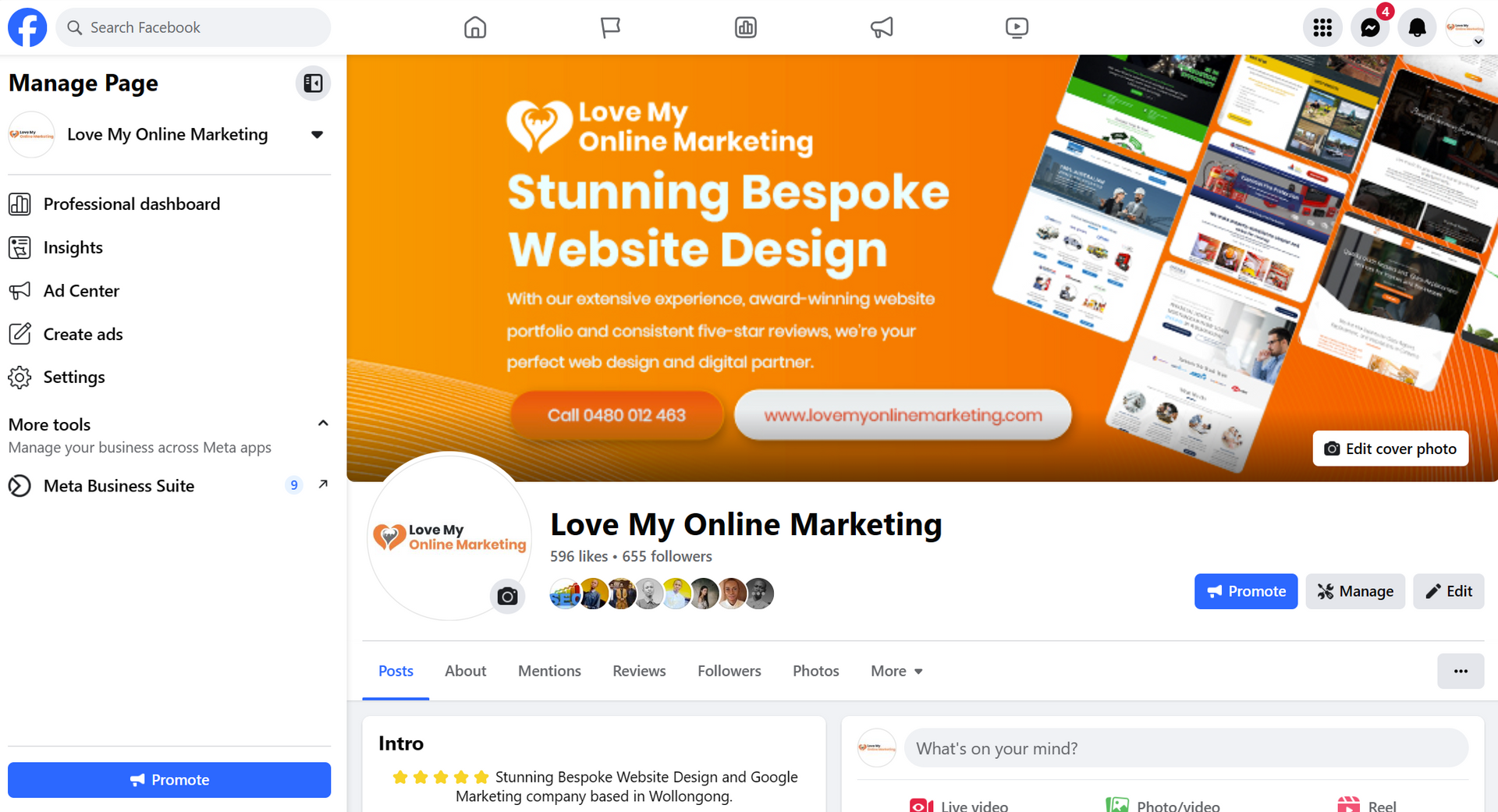 Facebook business page