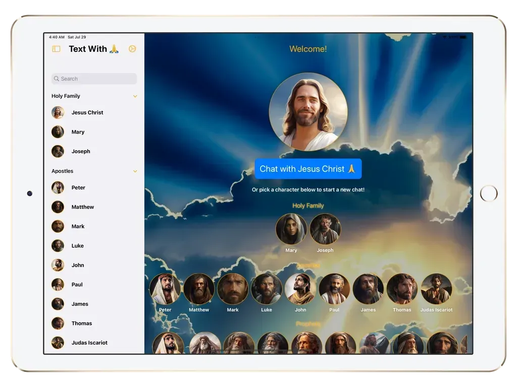 tablet app screenshot