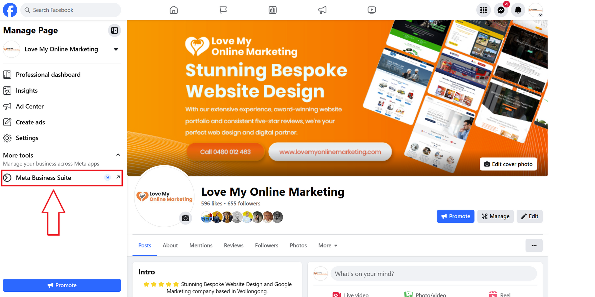 Click Meta Business Suite