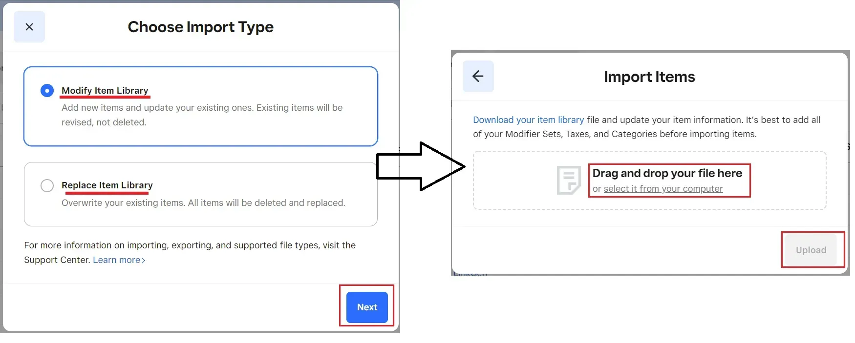 square inventory management importing items