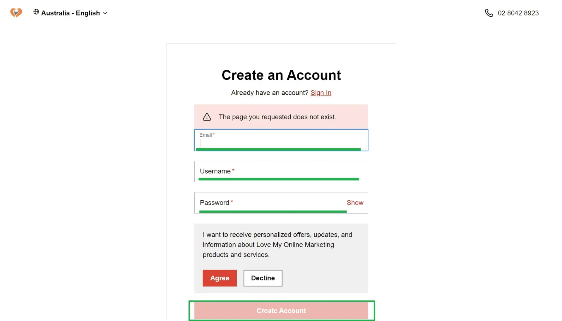 logging in