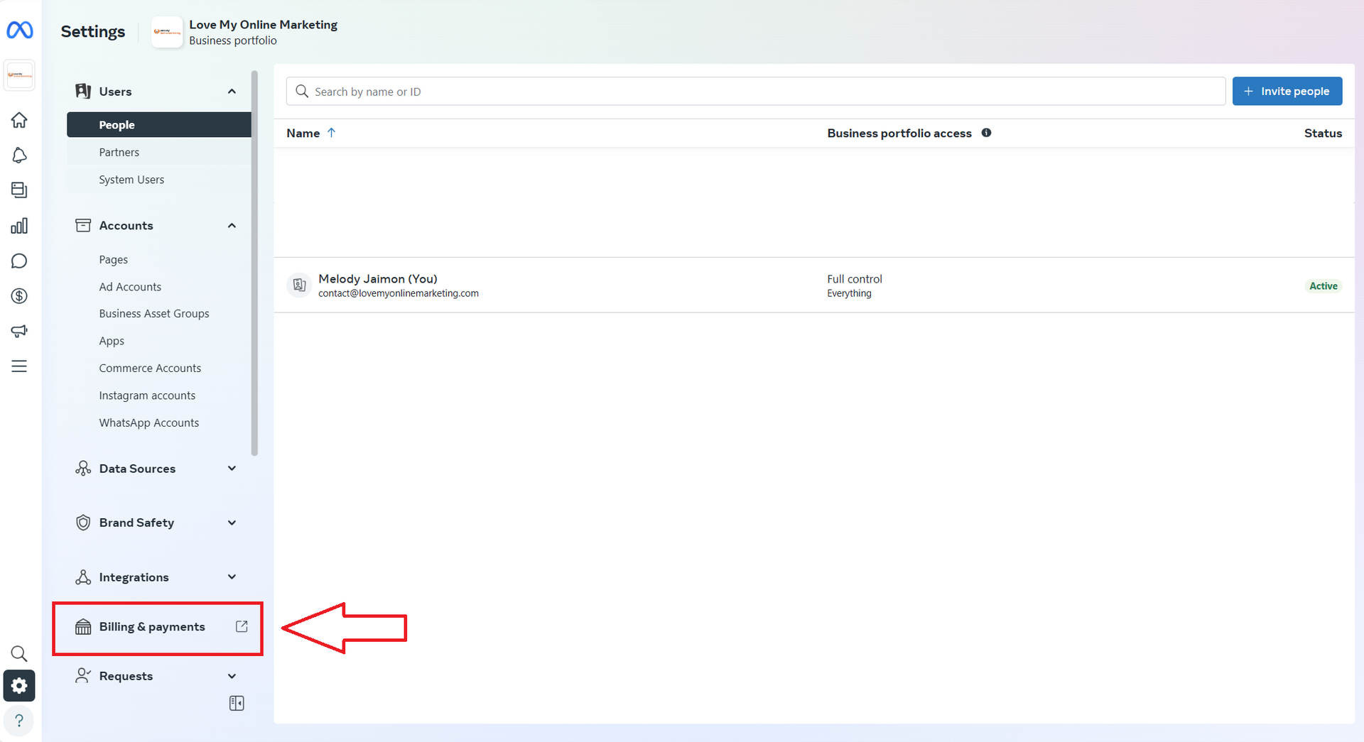 Select Billing & Payments