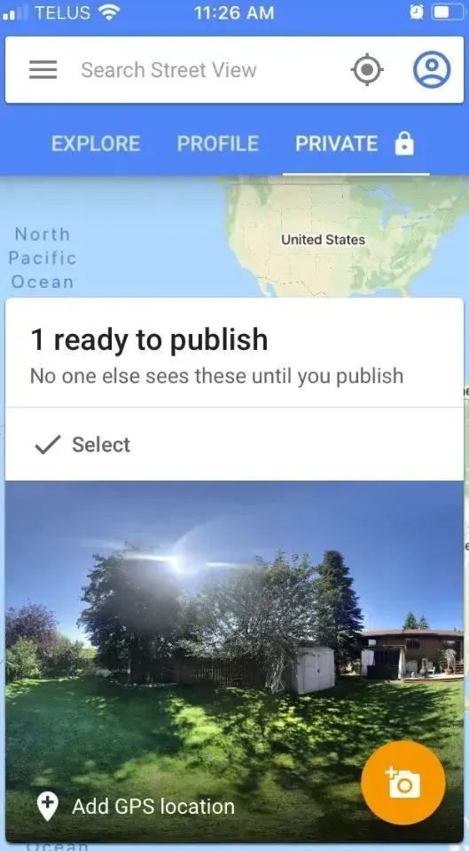 360° image ready for publish to Google Maps