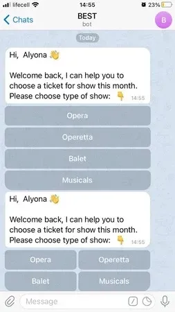 chatbot conversation sample