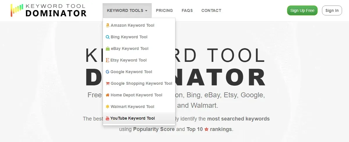 keyword list tool dominator
