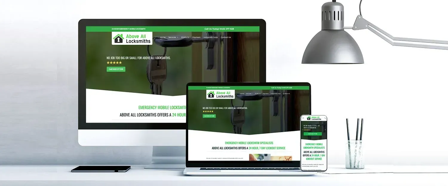 Above All Locksmiths website preview