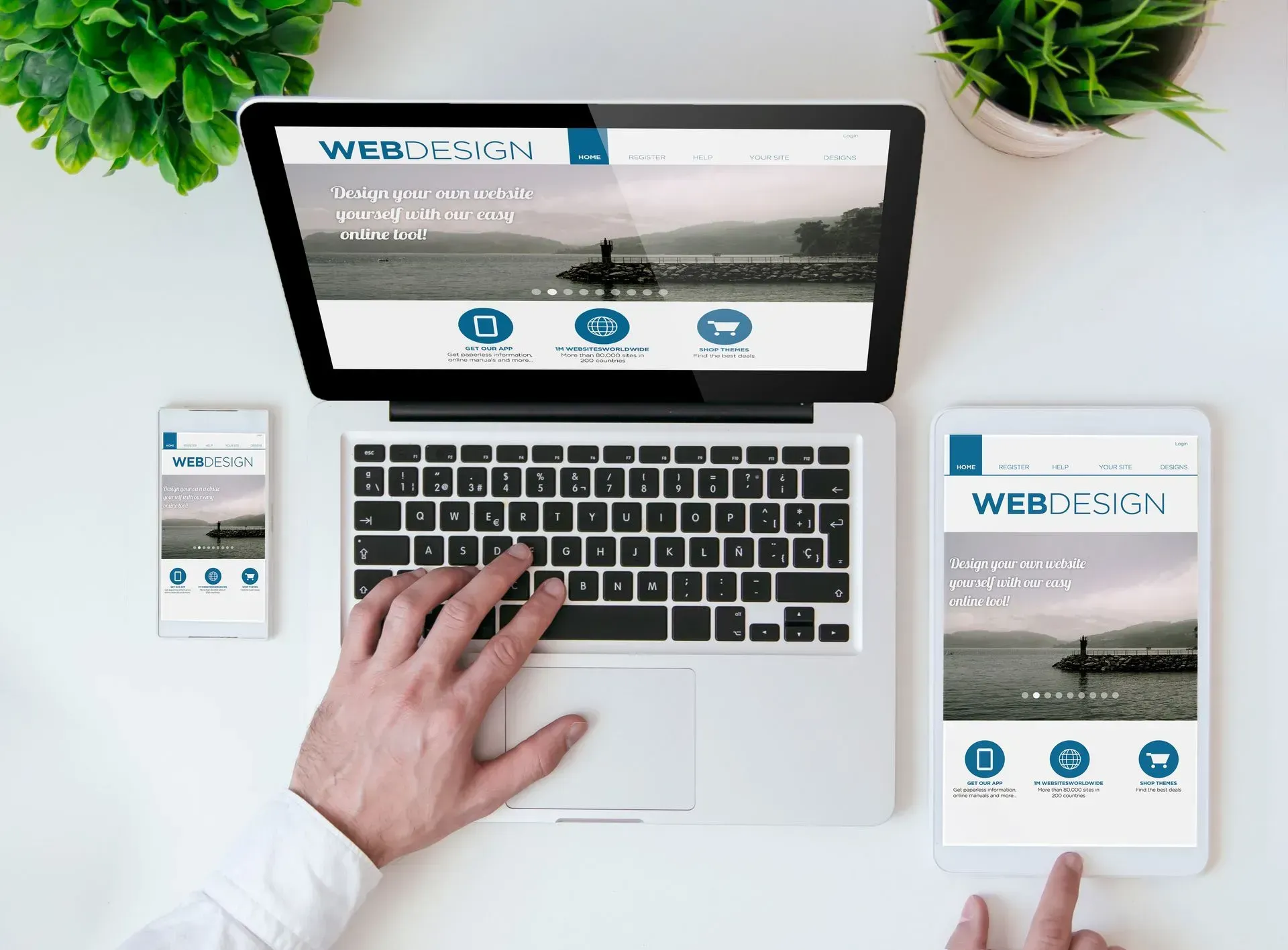 website previewed on different devices