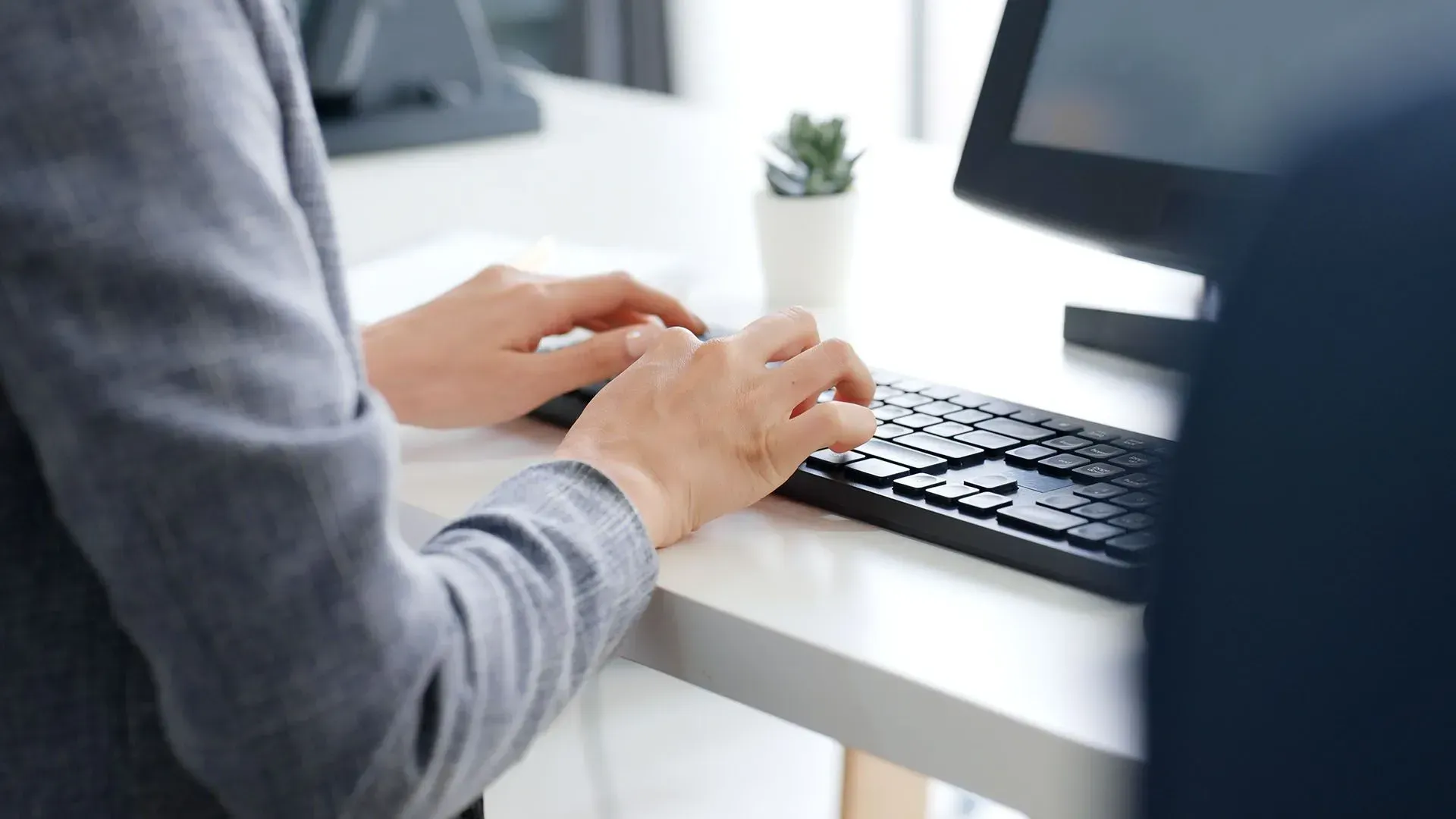 typing on a keyboard