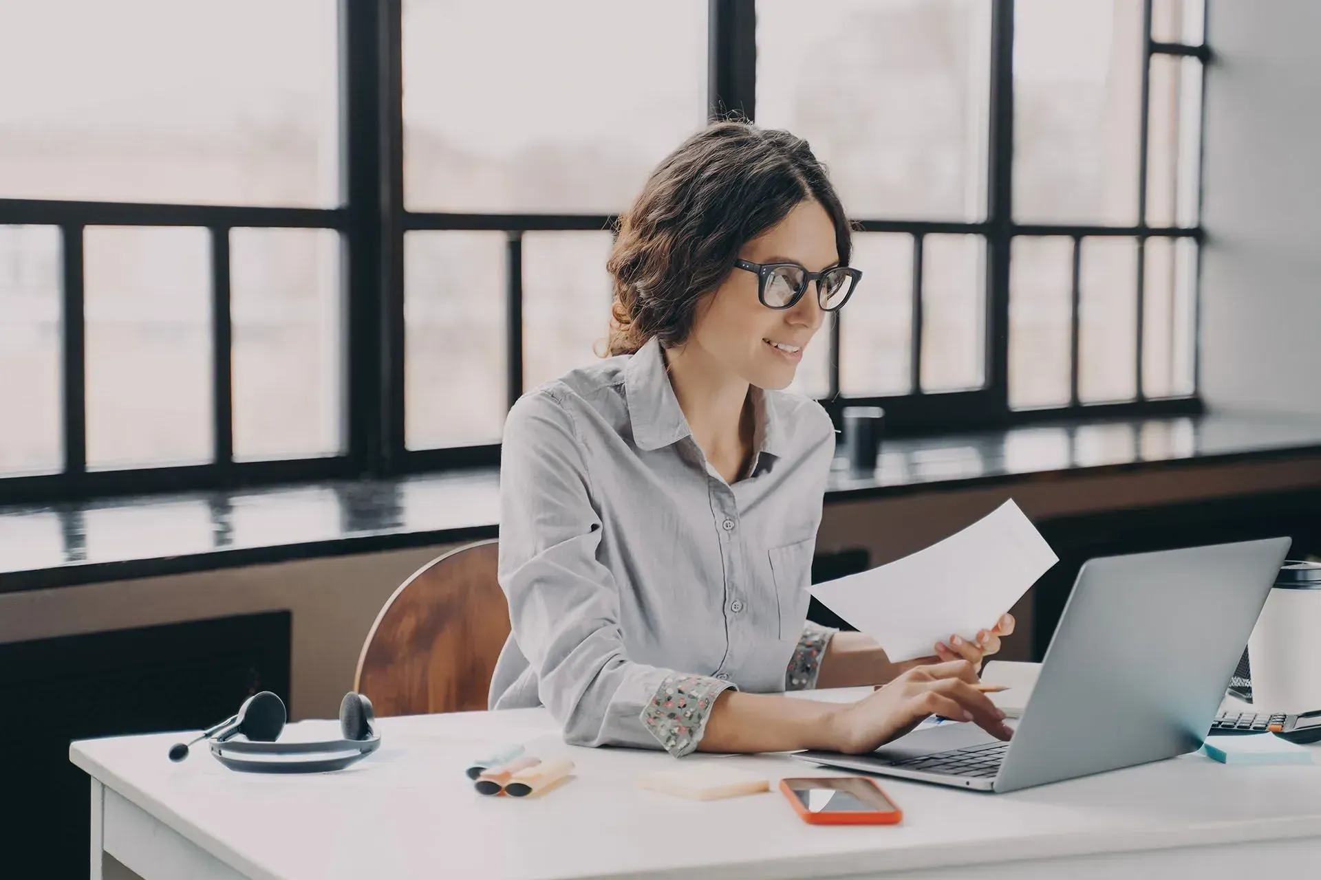 Woman Using a Laptop