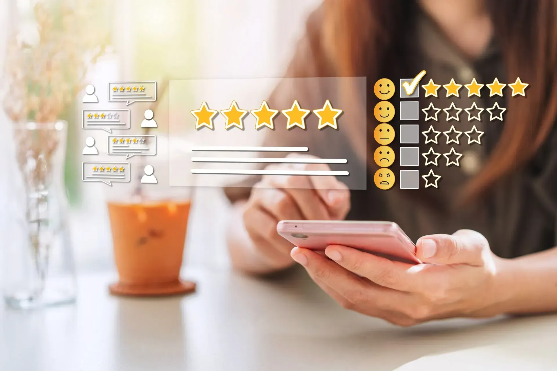 a customer giving a 5-star review