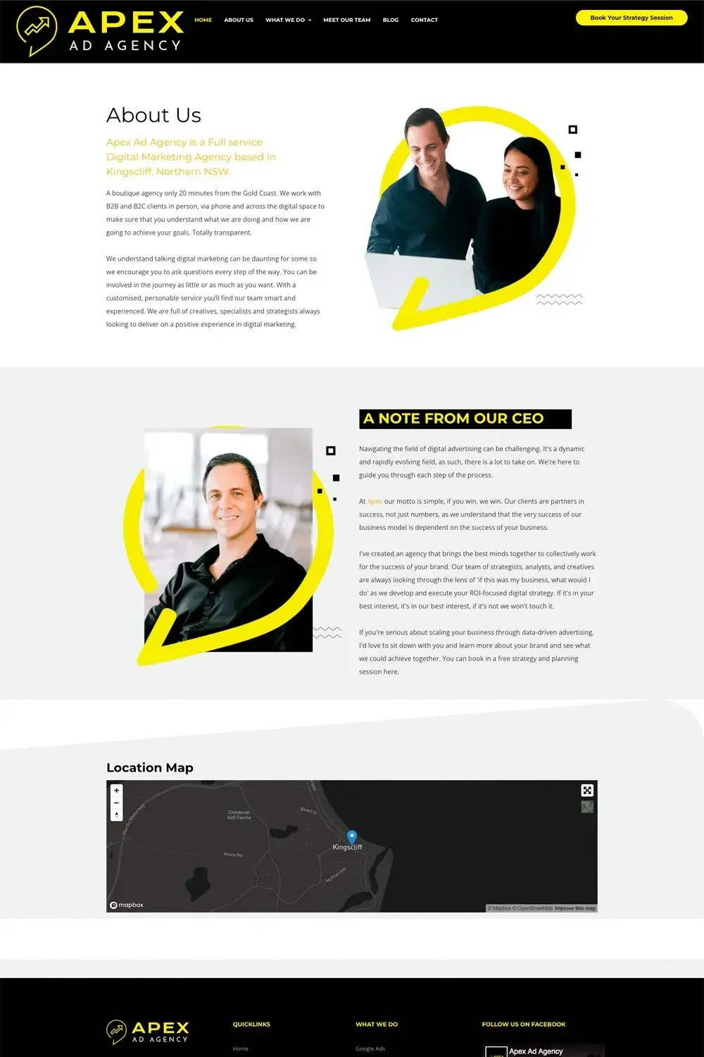 Apex Ad Agency about us page preview