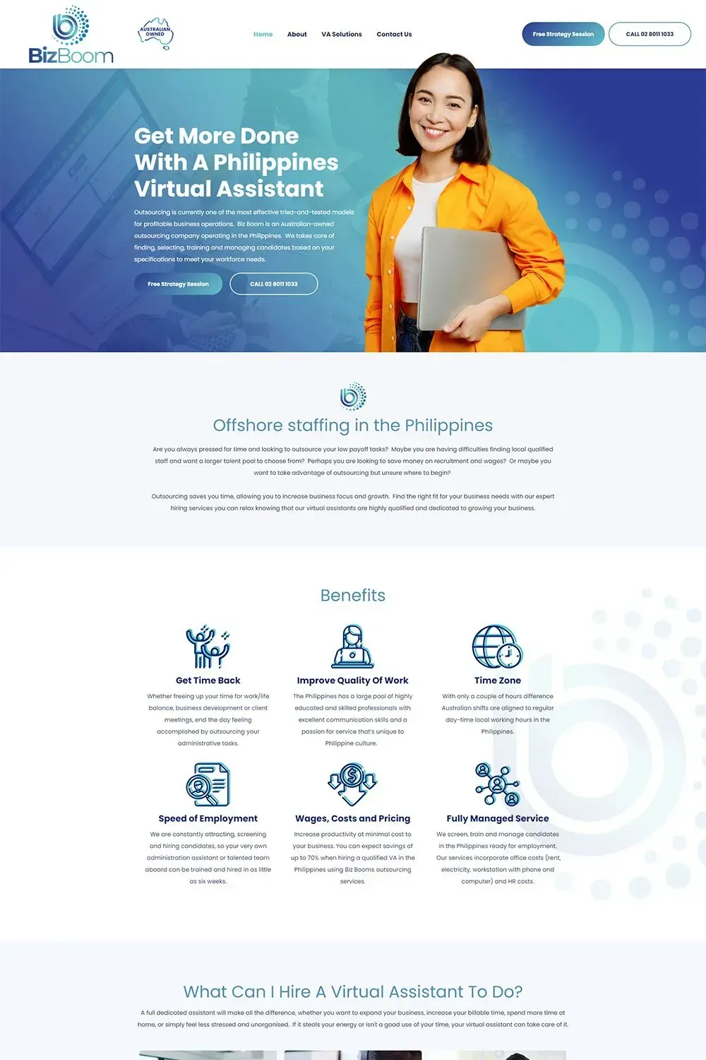 Biz Boom home page preview