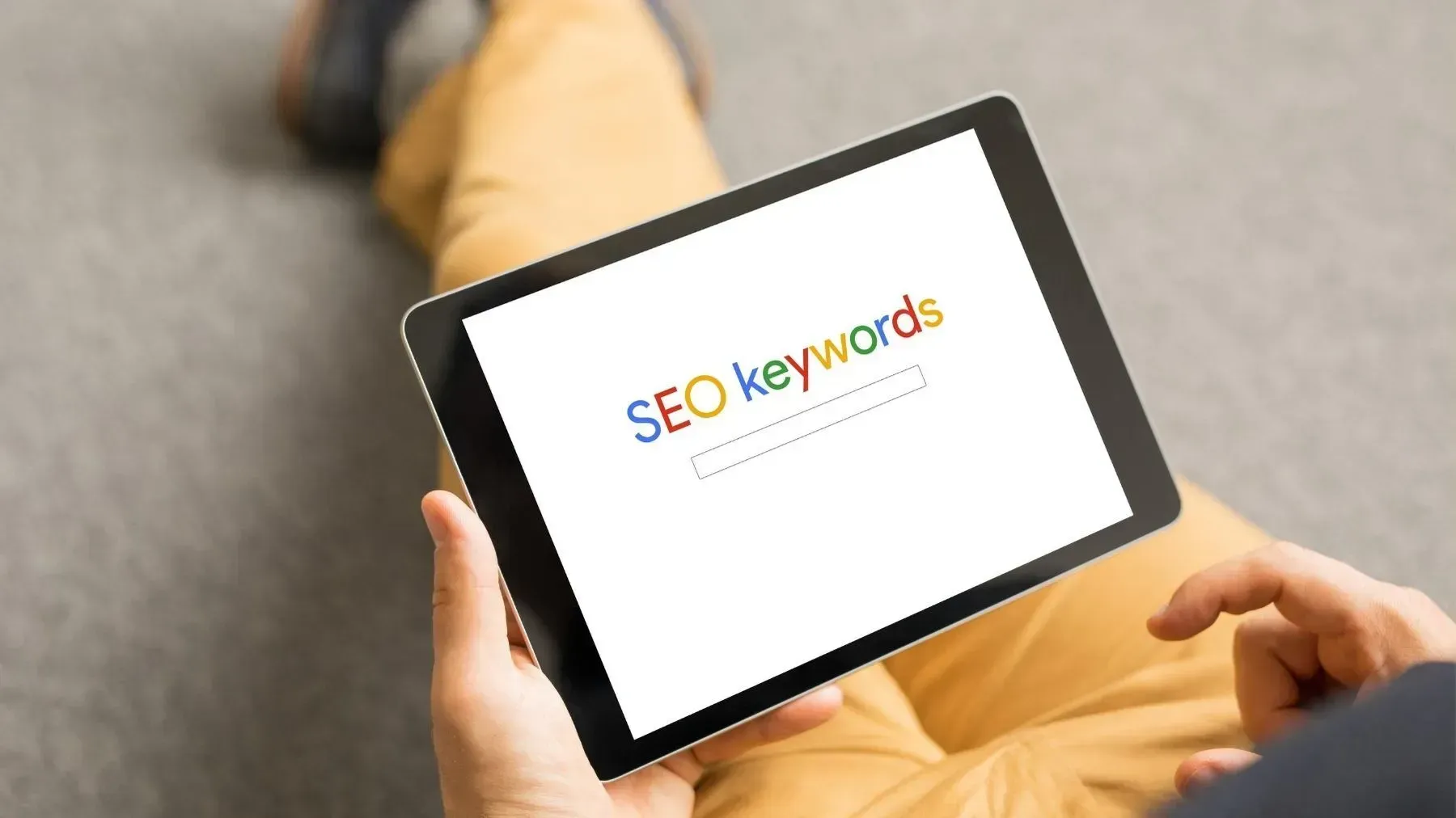 SEO keywords on a tablet