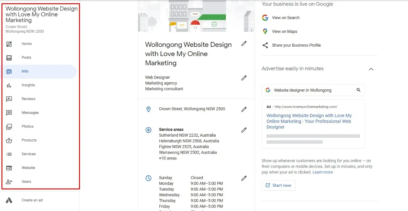 business page