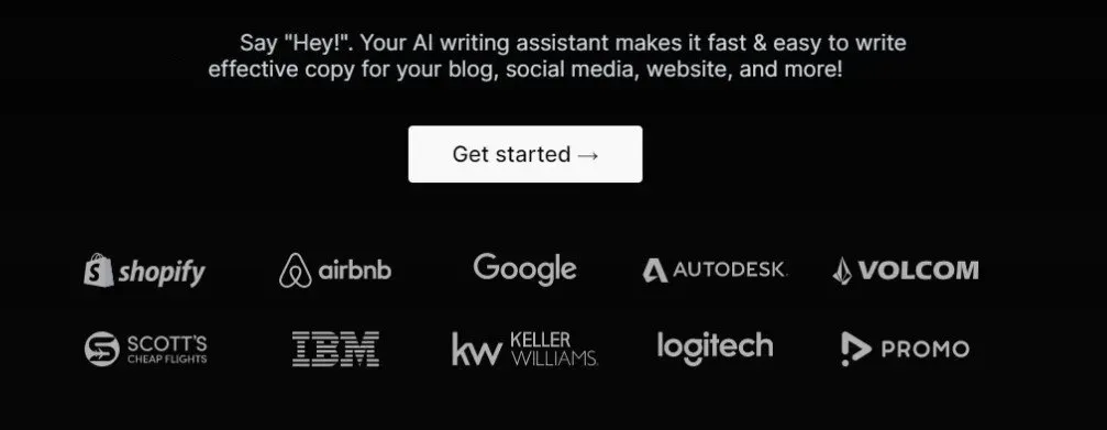 the Get Started button