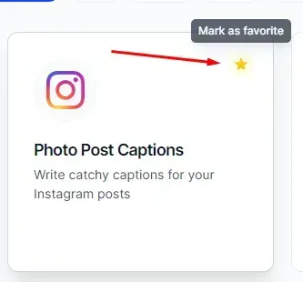 the Mark As Favorite button of the template