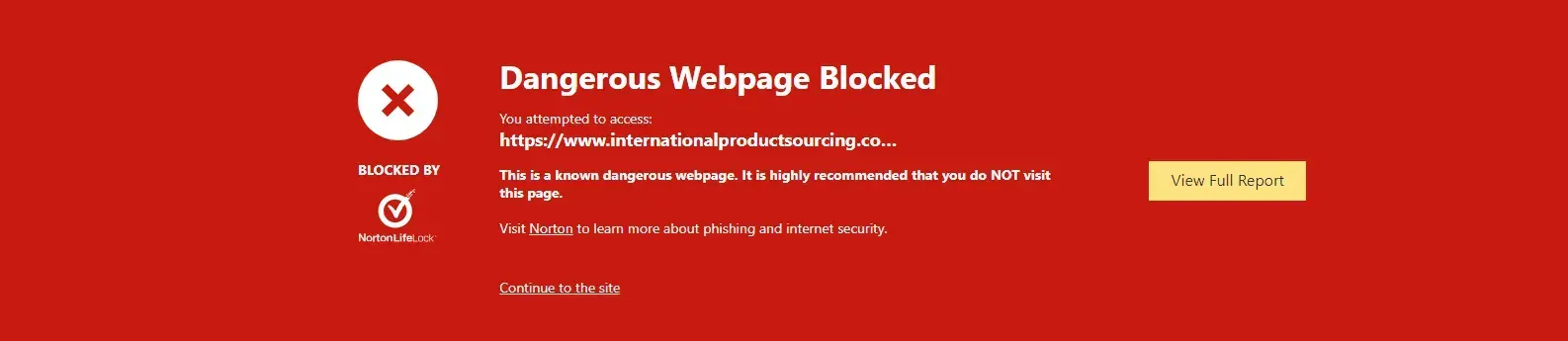 dangerous webpage blocked warning