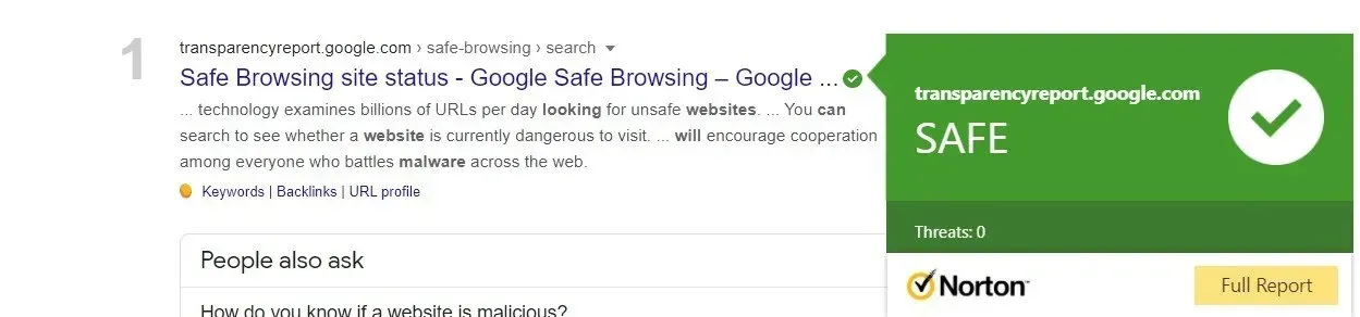 a safe web page