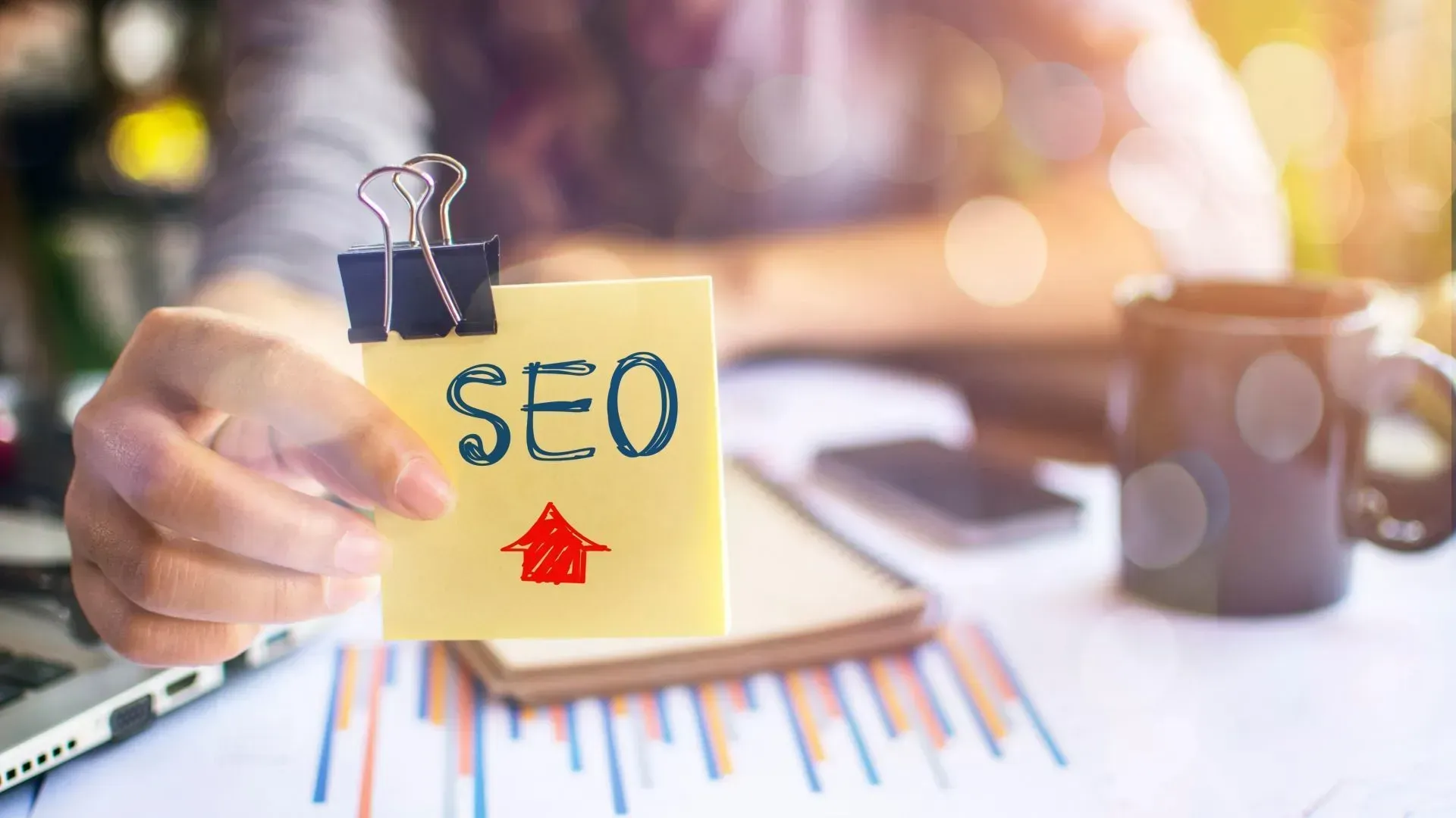 SEO written on a post-it note