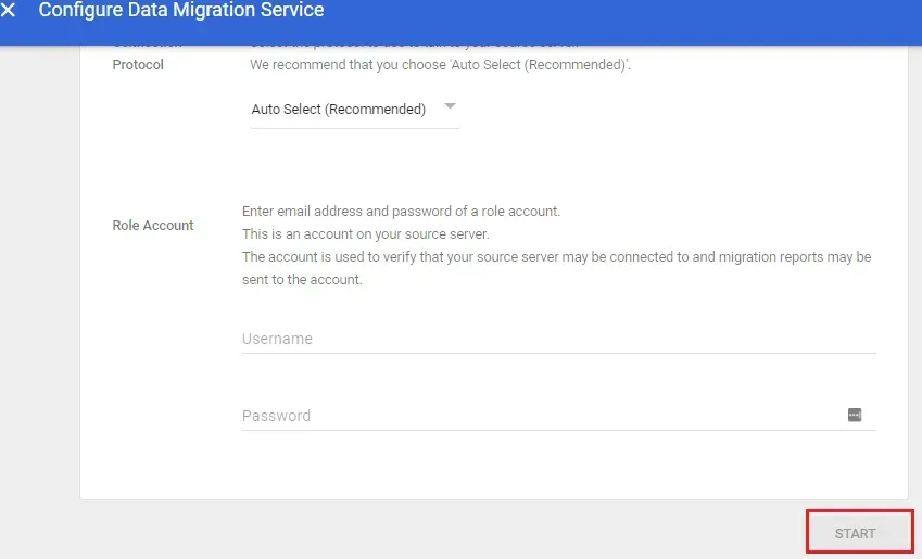 configuring the data migration service