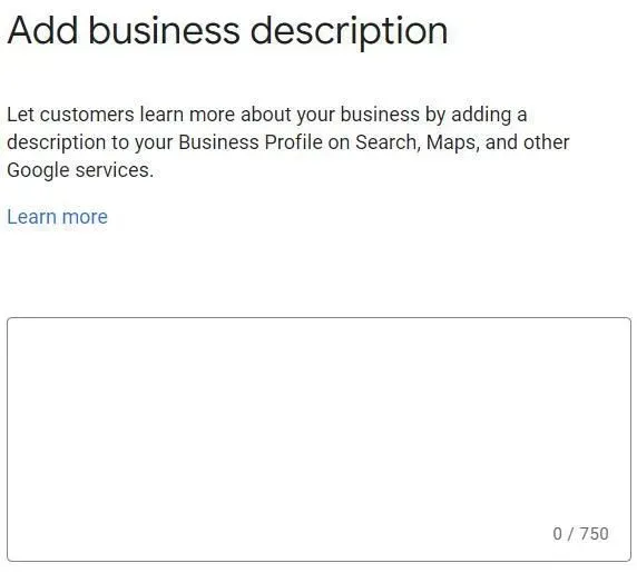 add business description