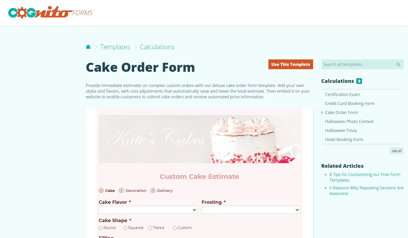 Cognito Forms form sample