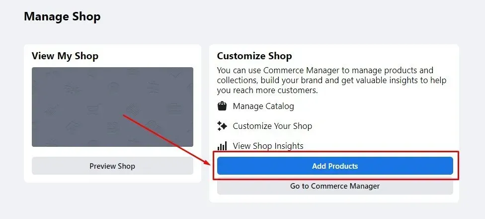 Add Products button