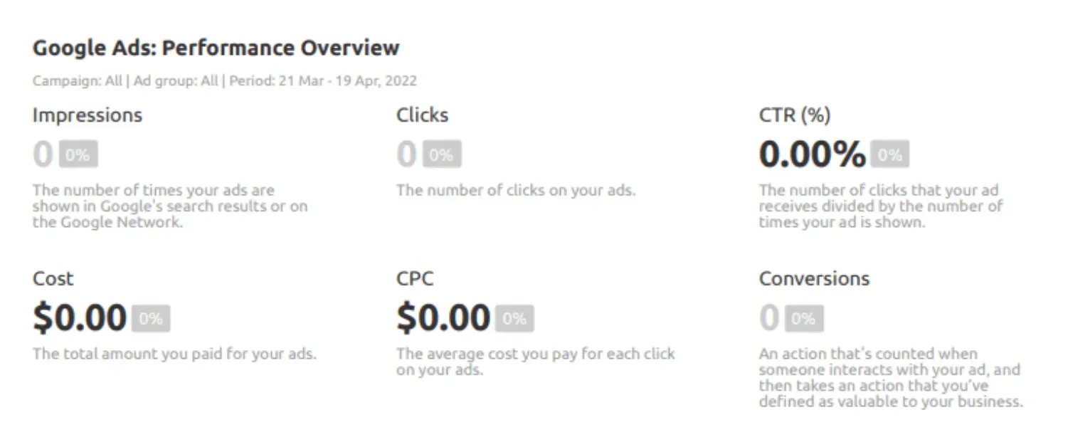 Google Ads report