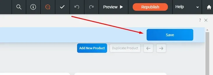 the Save button after editing a product
