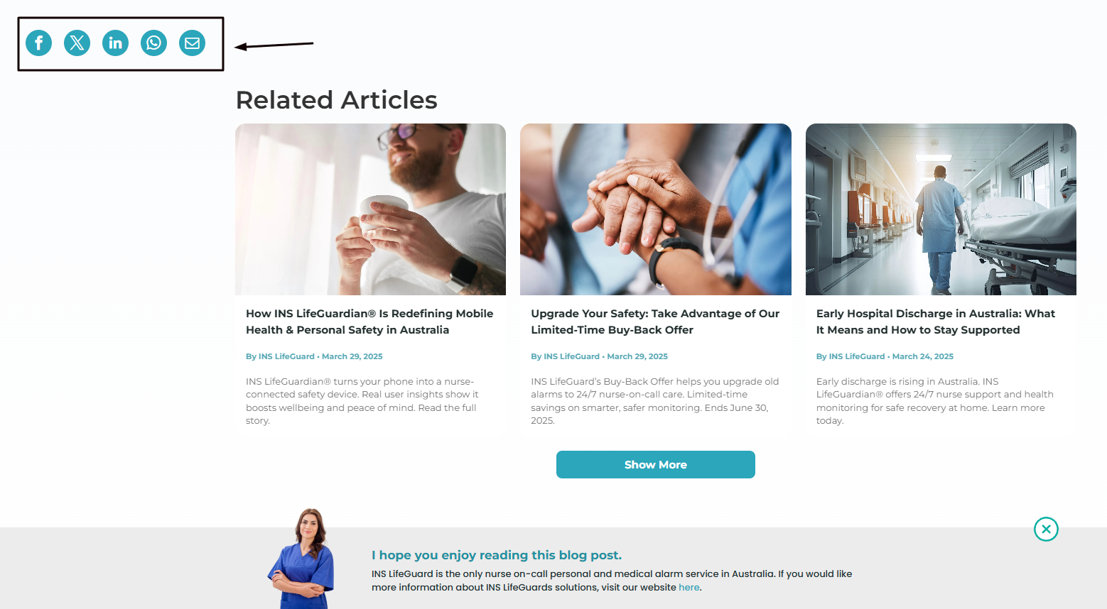Share blogs on social media