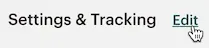 editing settings and tracking