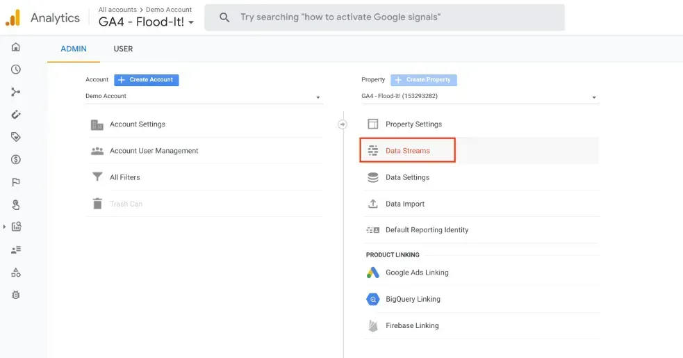 data stream configuration