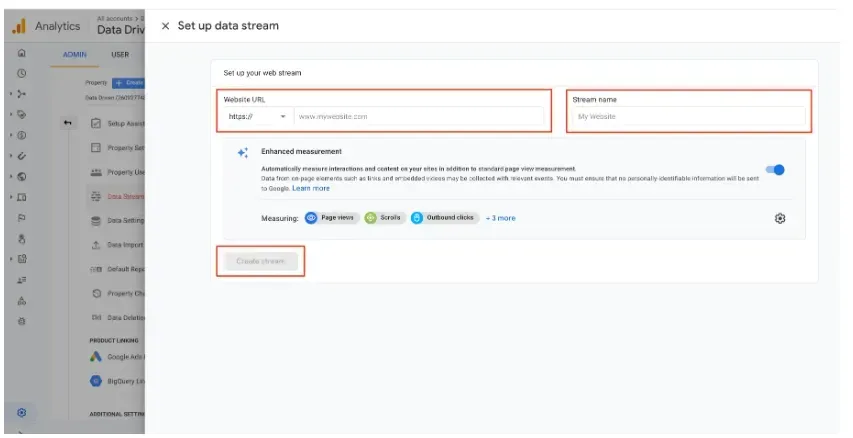 creating a data stream