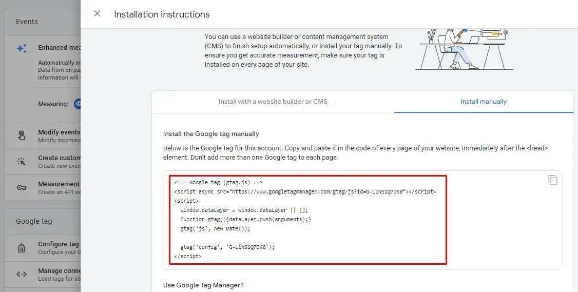 Google tag code