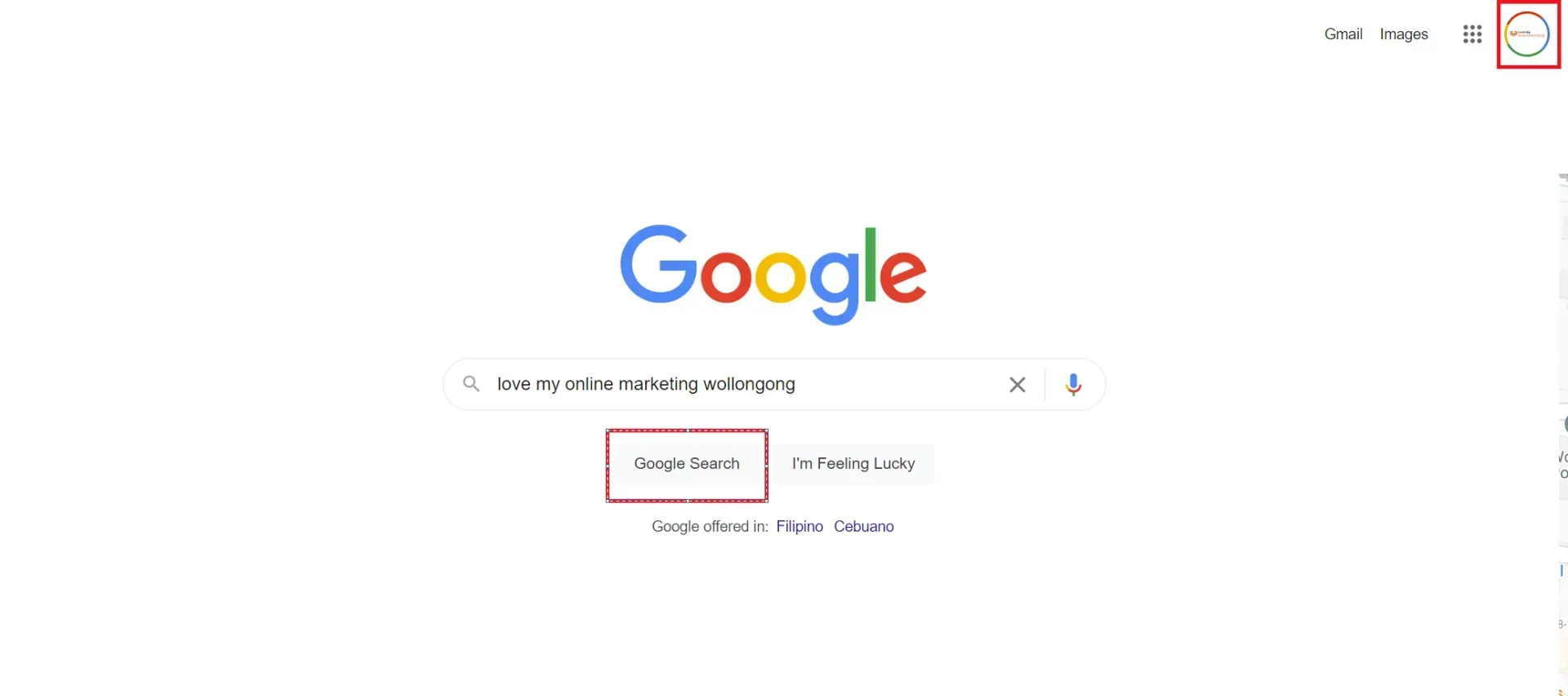 typing in your business name into Google