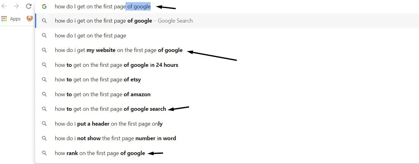 Example of finding topics to blog about