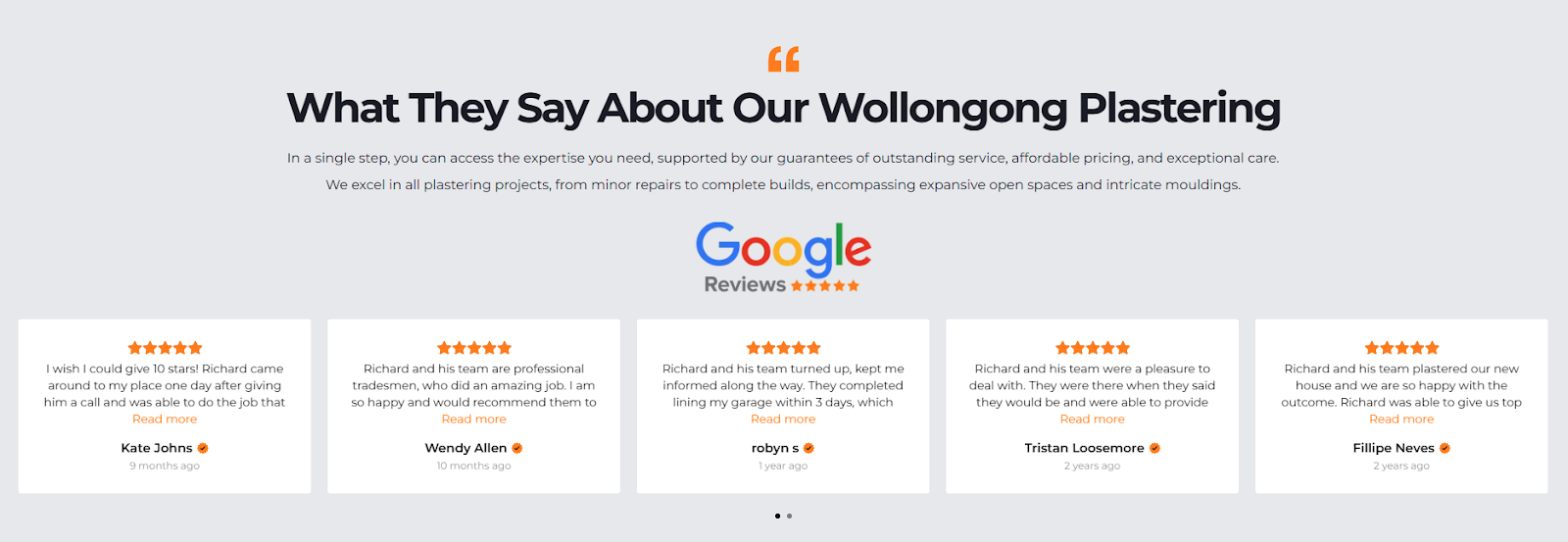 verified Google reviews