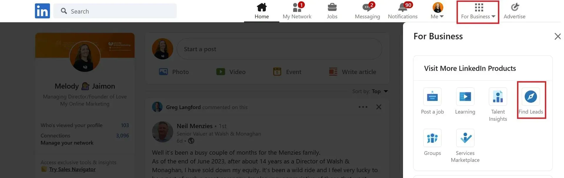 finding leads on Sales Navigator