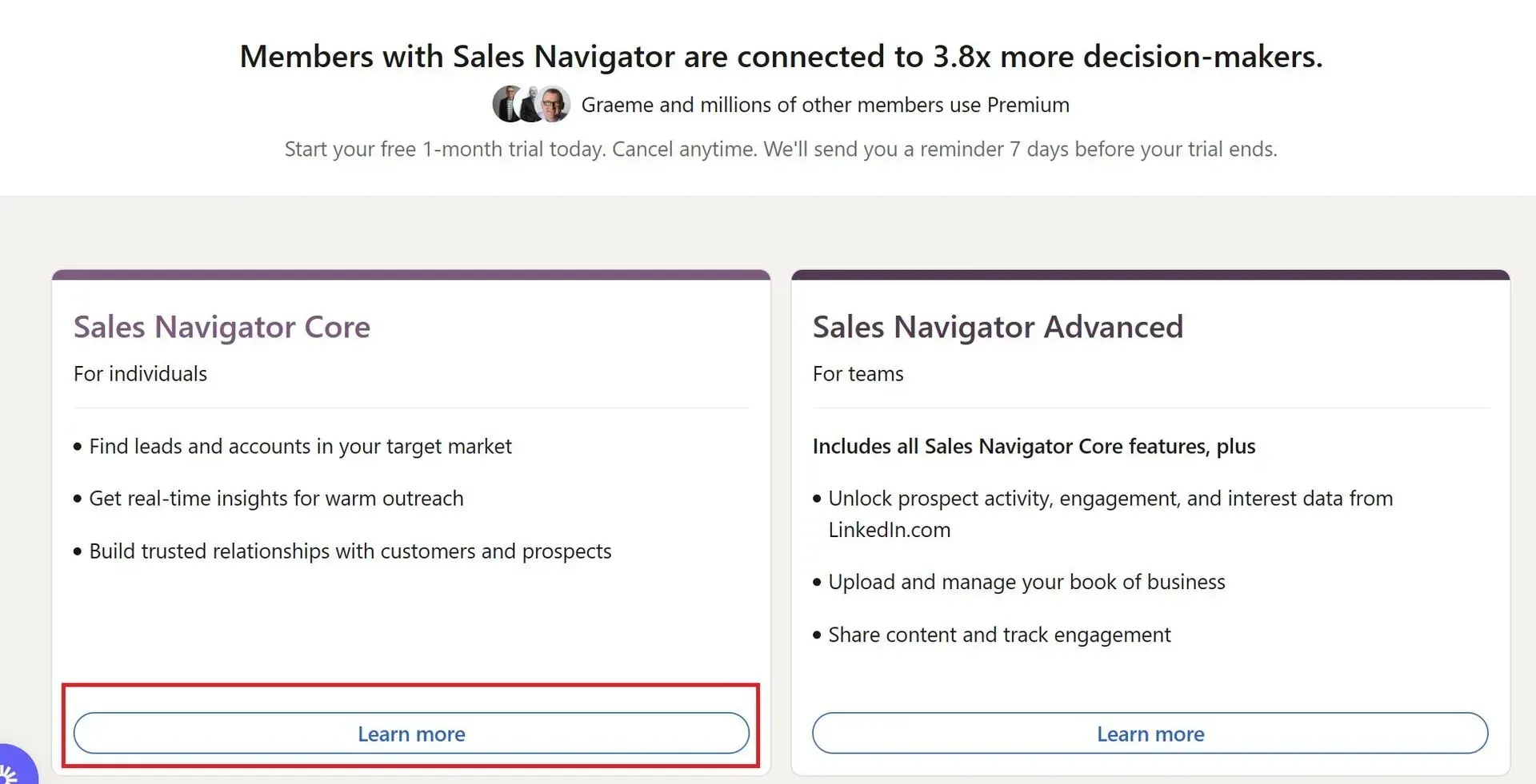 learn more about Sales Navigator Core