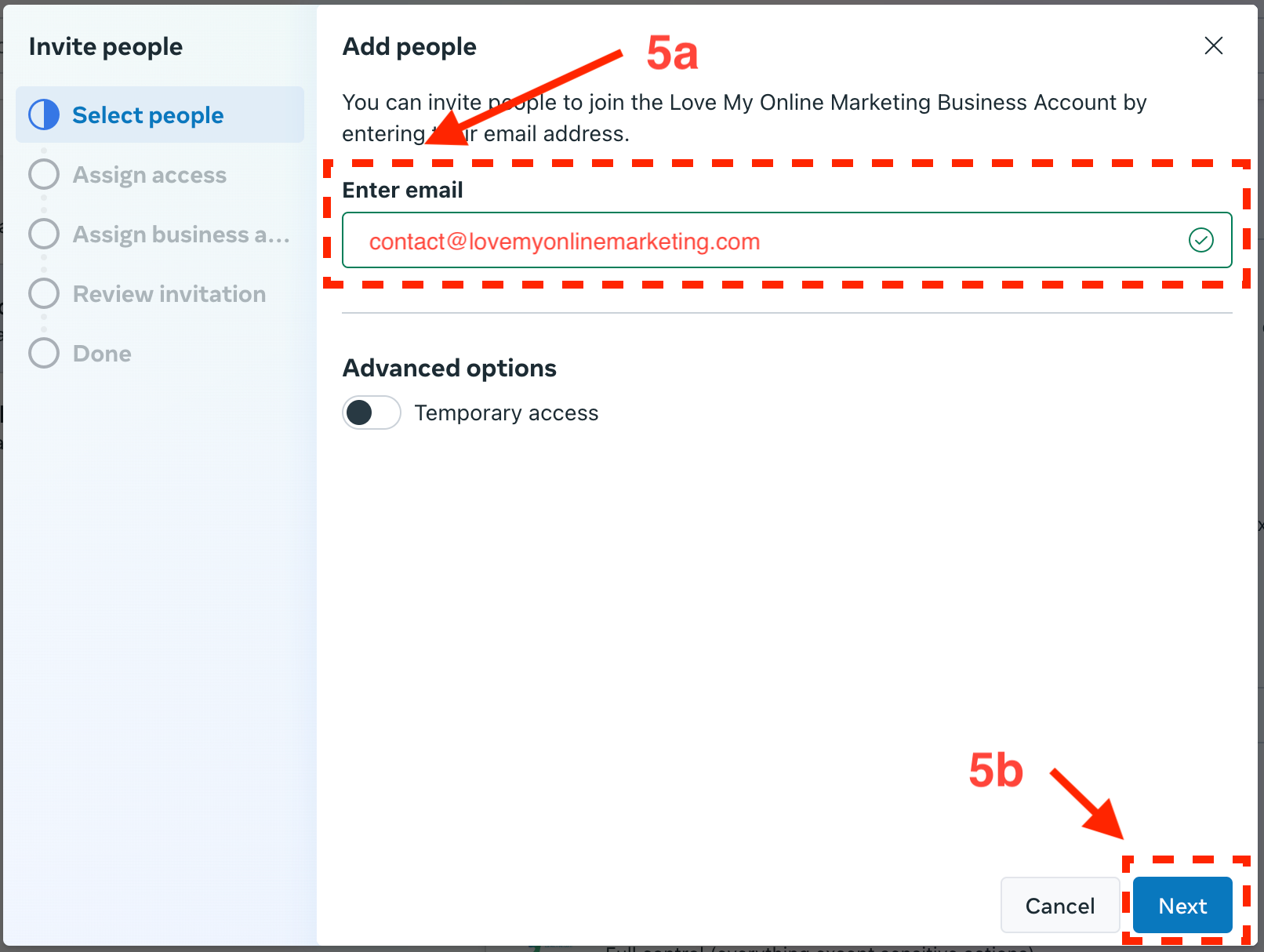 Enter email and click Next