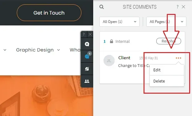 the Edit and Delete functions