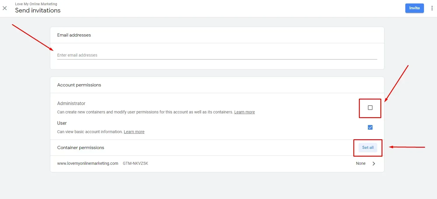 user information and permission levels