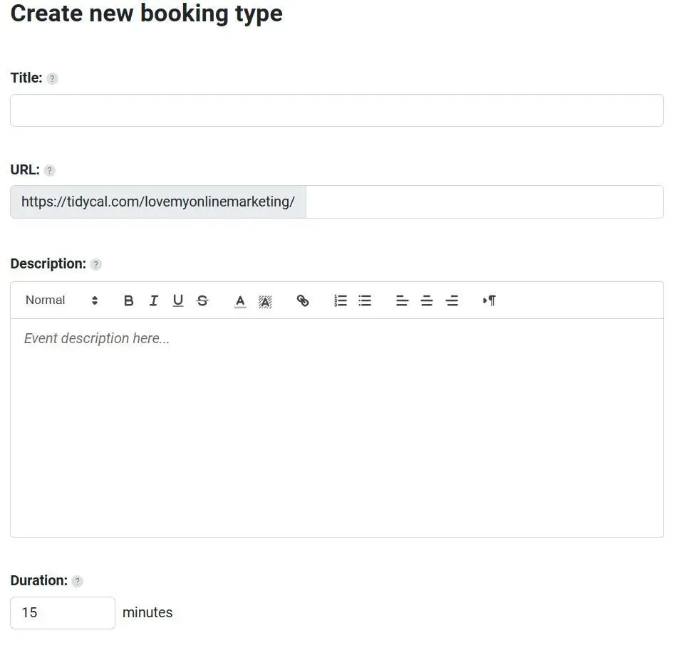 Picking a meeting type in Calendly