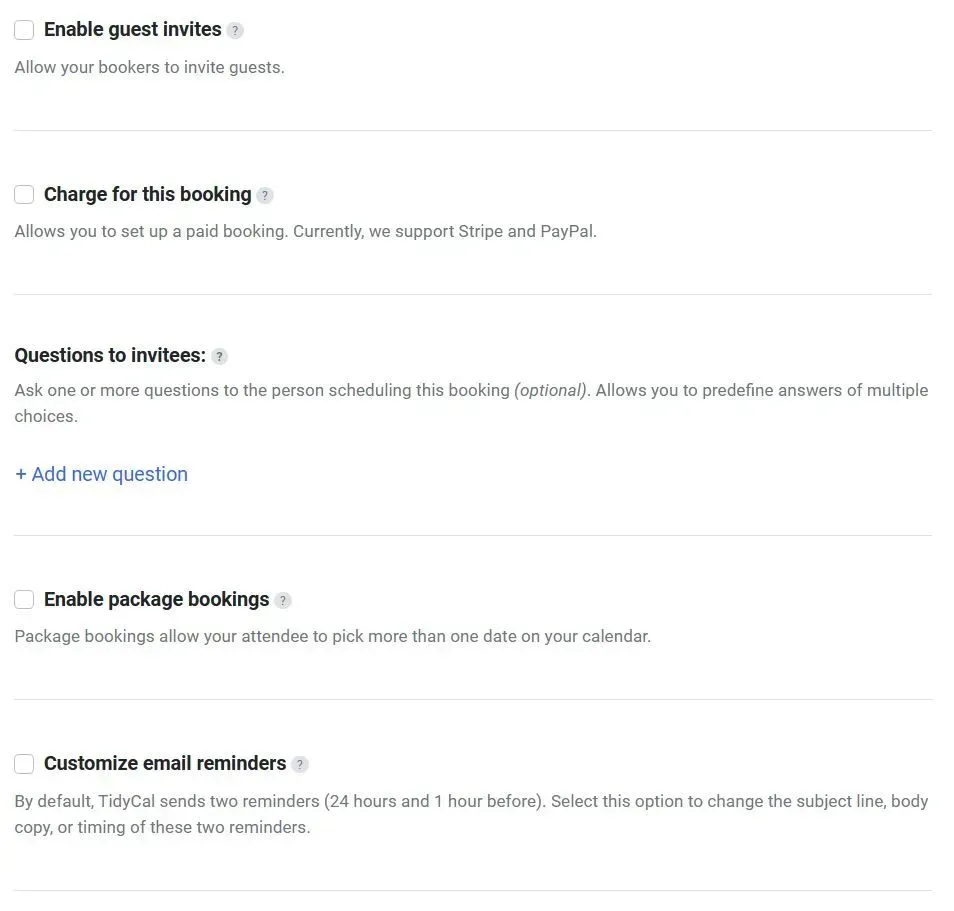 Customising Calendly meetings further
