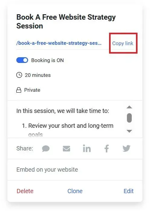 Sharing the meeting link