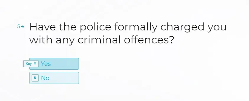 conditional logic question with a yes or no answer