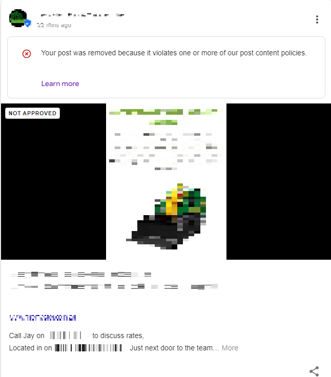 removed GMB post