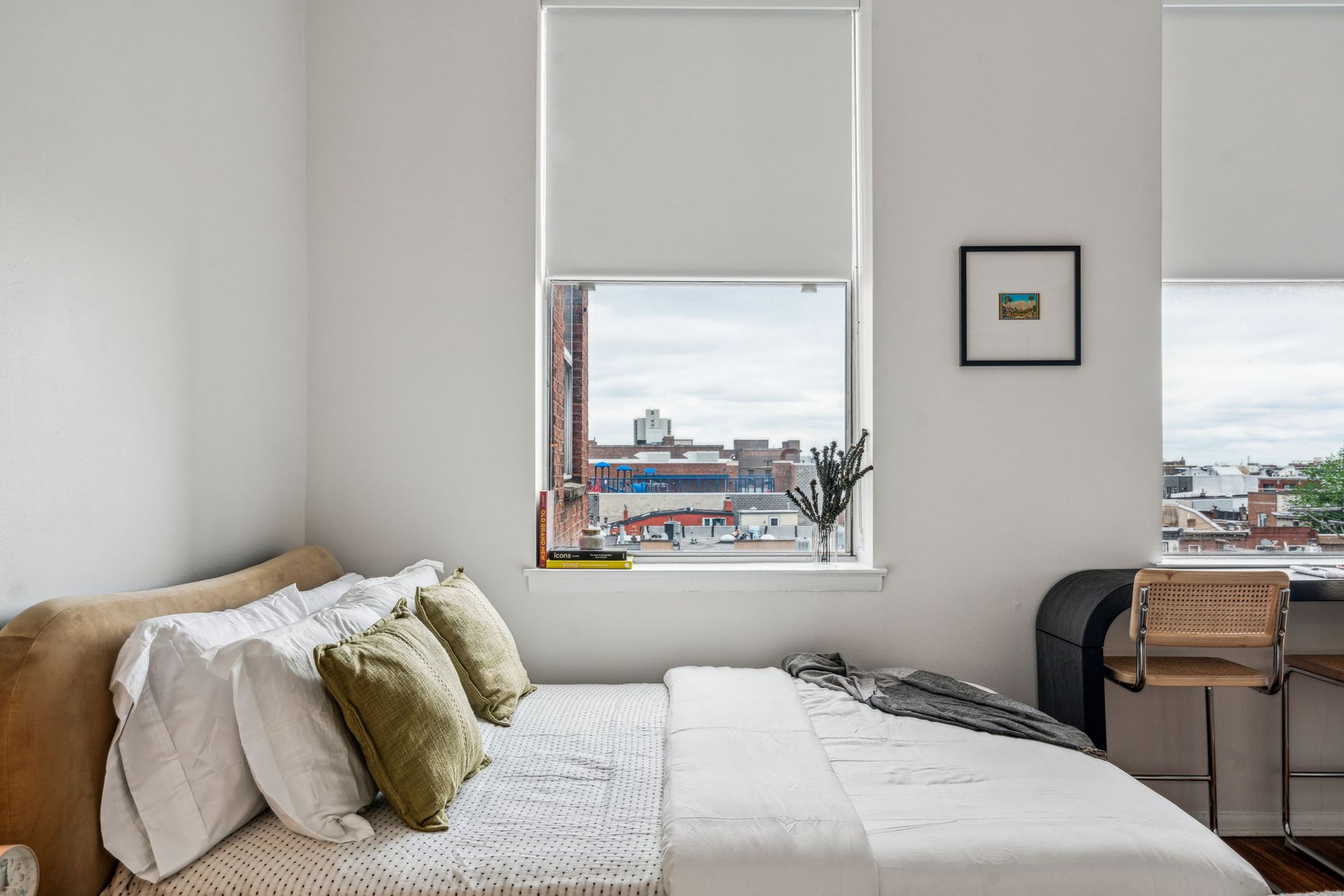 Bedroom with city views